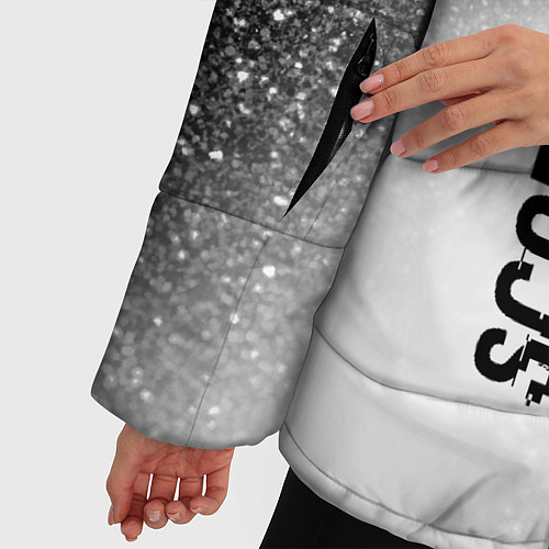 Женская зимняя куртка Scorpions glitch на светлом фоне: по-вертикали / 3D-Черный – фото 5