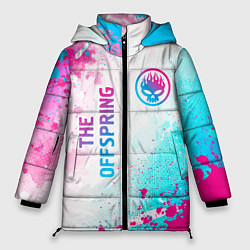 Куртка зимняя женская The Offspring neon gradient style: надпись, символ, цвет: 3D-черный