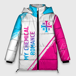 Женская зимняя куртка My Chemical Romance neon gradient style: надпись,