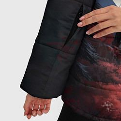Куртка зимняя женская Луна над горами, цвет: 3D-черный — фото 2