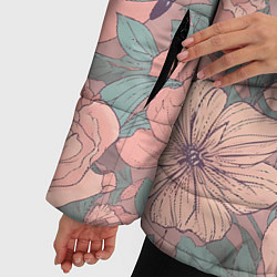 Куртка зимняя женская Паттерн с бабочками и цветами, цвет: 3D-светло-серый — фото 2
