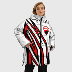 Куртка зимняя женская Ducati - абстрактные линии, цвет: 3D-светло-серый — фото 2
