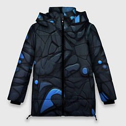 Женская зимняя куртка Blue black abstract texture