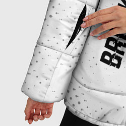 Куртка зимняя женская Breaking Benjamin glitch на светлом фоне: по-верти, цвет: 3D-черный — фото 2