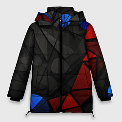Женская зимняя куртка Black blue red elements
