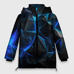 Куртка зимняя женская Blue abstract ice, цвет: 3D-светло-серый