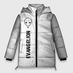 Куртка зимняя женская Evangelion glitch на светлом фоне: по-вертикали, цвет: 3D-черный