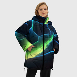 Куртка зимняя женская Зеленый свет на плитах, цвет: 3D-красный — фото 2
