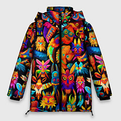 Куртка зимняя женская Мифические монстрики, цвет: 3D-светло-серый