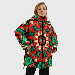 Куртка зимняя женская Мандала калейдоскоп, цвет: 3D-черный — фото 2