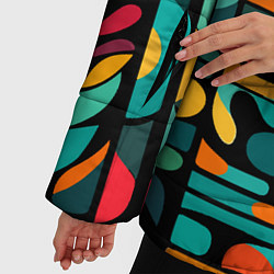 Куртка зимняя женская Абстрактный красочный паттерн - мода, цвет: 3D-красный — фото 2