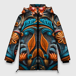 Куртка зимняя женская Mirrow floral pattern - art - vogue, цвет: 3D-черный