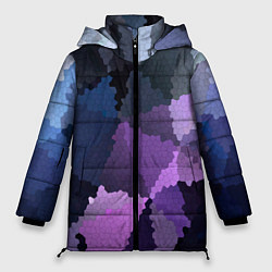 Женская зимняя куртка Сине розовый мозаичный узор