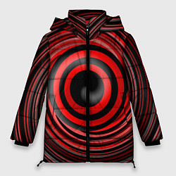 Куртка зимняя женская Красно-черный вихрь, цвет: 3D-черный