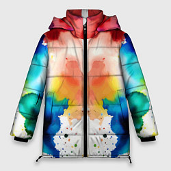 Куртка зимняя женская Цветная монотипия - поп-арт, цвет: 3D-светло-серый