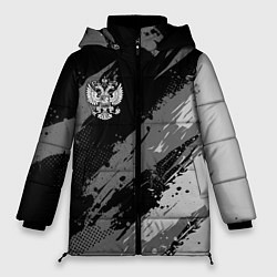 Куртка зимняя женская Герб РФ - монохромный, цвет: 3D-красный