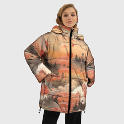 Куртка зимняя женская Japen pattern, цвет: 3D-черный — фото 2