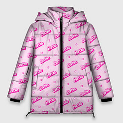 Куртка зимняя женская Паттерн - Барби и сердечки, цвет: 3D-светло-серый