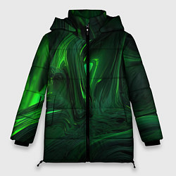Куртка зимняя женская Зеленые разводы, цвет: 3D-красный