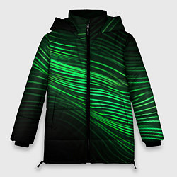 Куртка зимняя женская Green neon lines, цвет: 3D-красный