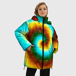 Куртка зимняя женская Тай-дай коричневый, цвет: 3D-светло-серый — фото 2