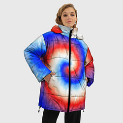 Куртка зимняя женская Тай-дай Российский флаг, цвет: 3D-черный — фото 2