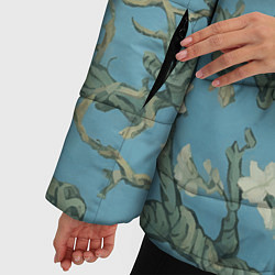 Куртка зимняя женская Цветущие ветки миндаля - картина ван Гога, цвет: 3D-черный — фото 2