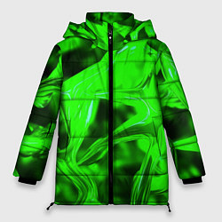 Куртка зимняя женская Зелёная кислотная неоновая коалесценция, цвет: 3D-черный