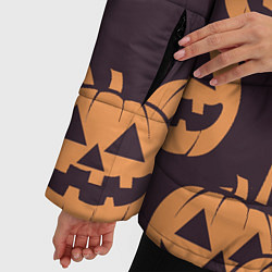 Куртка зимняя женская Фонарь джек в грандж стиле halloween тыква cartoon, цвет: 3D-светло-серый — фото 2