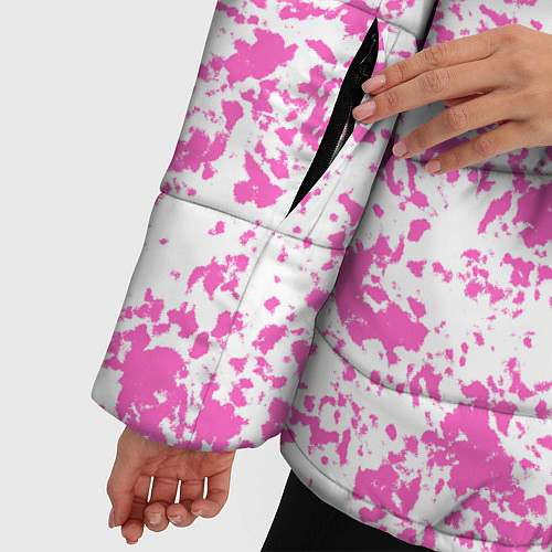 Женская зимняя куртка Паттерн розовый / 3D-Светло-серый – фото 5