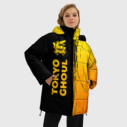 Куртка зимняя женская Tokyo Ghoul - gold gradient: по-вертикали, цвет: 3D-черный — фото 2