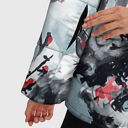 Куртка зимняя женская Лепестки цветущей вишни - сакура, цвет: 3D-светло-серый — фото 2