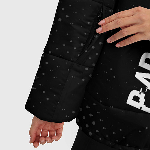 Женская зимняя куртка Papa Roach glitch на темном фоне: по-вертикали / 3D-Черный – фото 5