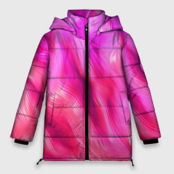 Куртка зимняя женская Pink abstract texture, цвет: 3D-черный