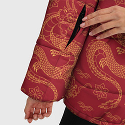 Куртка зимняя женская Dragon red pattern, цвет: 3D-красный — фото 2