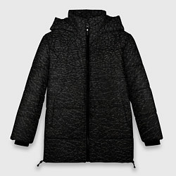 Женская зимняя куртка Чёрная текстура кожи