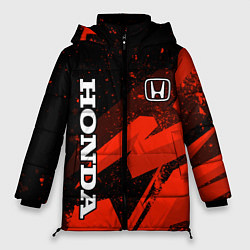 Куртка зимняя женская Honda - красная абстракция, цвет: 3D-красный