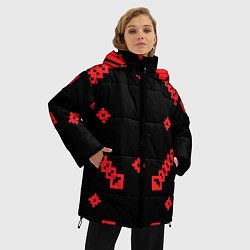 Куртка зимняя женская Национальный - черный 2, цвет: 3D-светло-серый — фото 2