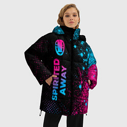 Куртка зимняя женская Spirited Away - neon gradient: по-вертикали, цвет: 3D-черный — фото 2