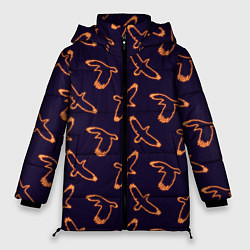 Куртка зимняя женская Вороны неон, цвет: 3D-черный