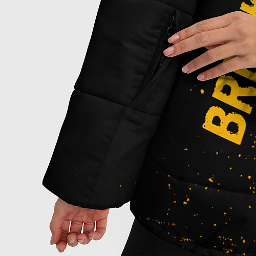 Женская зимняя куртка Breaking Benjamin - gold gradient: по-вертикали / 3D-Черный – фото 5