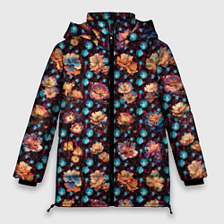 Куртка зимняя женская Фантастические маки, цвет: 3D-светло-серый