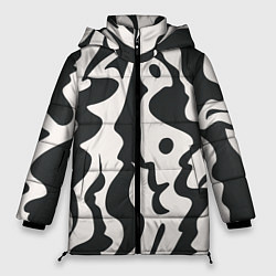 Куртка зимняя женская Кляксы паттерн, цвет: 3D-светло-серый