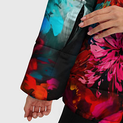 Куртка зимняя женская Краски и цветы, цвет: 3D-черный — фото 2