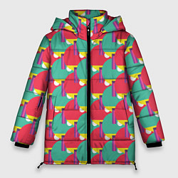 Куртка зимняя женская Ракетки для настольного тенниса, цвет: 3D-черный