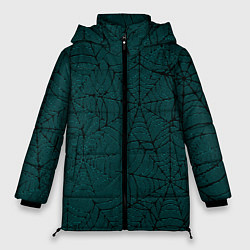 Куртка зимняя женская Паутина тёмно-зелёный, цвет: 3D-черный
