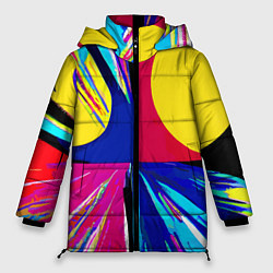 Куртка зимняя женская Pop art composition - neural network, цвет: 3D-черный