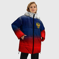 Куртка зимняя женская Символика России герб, цвет: 3D-светло-серый — фото 2