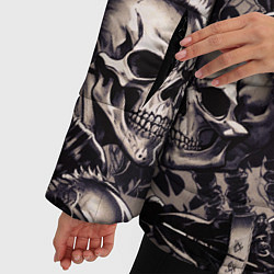 Куртка зимняя женская Татуировка черепов, цвет: 3D-черный — фото 2