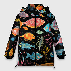 Женская зимняя куртка Фолк-арт рыбовы